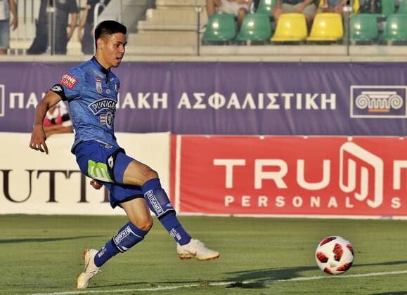 Fußball, EL Quali, AEK Larnaca - Sturm Graz SOCCER - EL, Larnaca vs Sturm LARNACA,CYPRUS,16.AUG.18 - SOCCER - UEFA Europa League, AEK Larnaka vs SK Sturm Graz. Image shows Raphael Obermair (Sturm). GEPAxpictures xM.xOberlaender