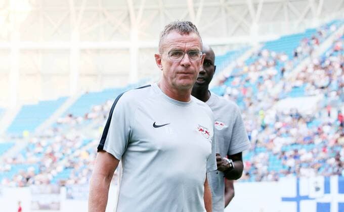 Craiova RB Leipzig Soccer Euro League Qualifiers Craiova 16 08 2018 Stadionul Ion Oblemenco Soccer UEFA Euro League Qualification 3 Round 2nd leg CS Universitatea Craiova vs RB Leipzig Pictured head coach Ralf Rangnick RB Leipzig
