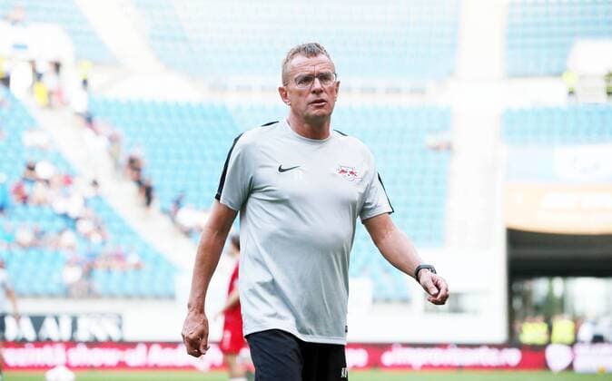 Craiova RB Leipzig Soccer Euro League Qualifiers Craiova 16 08 2018 Stadionul Ion Oblemenco Soccer UEFA Euro League Qualification 3 Round 2nd leg CS Universitatea Craiova vs RB Leipzig Pictured head coach Ralf Rangnick RB Leipzig