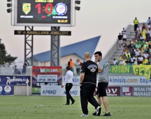 SOCCER - EL, Larnaca vs Sturm LARNACA,CYPRUS,16.AUG.18 - SOCCER - UEFA Europa League, AEK Larnaka vs SK Sturm Graz. Image shows headcoach Heiko Vogel (Sturm). GEPAxpictures xM.xOberlaender