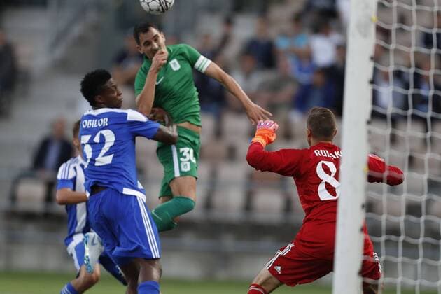 Maksim Rudakov 88, HJK Helsinki, FIN during their UEFA Champions League 3QR match HJK Helsinki - Olimpija Ljubljana in Telia 5G Arena 16. August 2018 in Helsinki, Finland.  Copyright: xKallexParkkinenx NP24_00329015