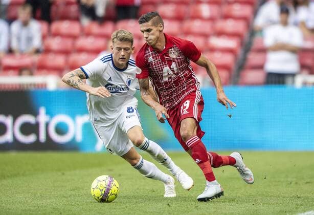 Nicolaj Thomsen (8), FC Koebenhavn og Kiril Despodov, CSKA-Sofia, under Europa League-kampen mellem FC Koebenhavn og PFC CSKA-Sofia i Telia Parken torsdag den 16. august 2018.. , Copenhagen Denmark  Copyright: AndersxKjaerbyex-xRitzauxScanpix AndersxKjaerbyex cop104 spdk20180816-193008-L