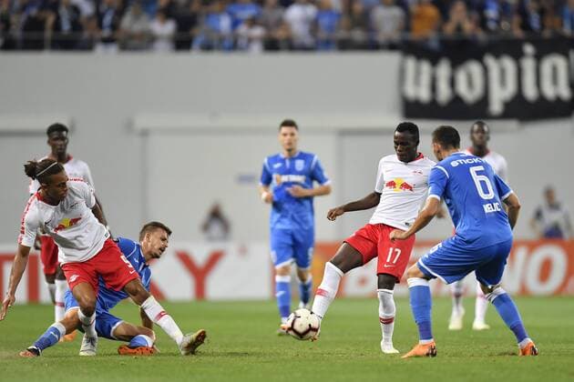 U Craiova 1984 Club Sportiv - RB Leipzig RB Leipzig s Bruma in action during during UEFA Europa League 2018 2019, Third Qualifying Round, 2st leg match between U Craiova 1984 Club Sportiv vs RB Leipzig on Ion Oblemenco Stadium, Craiova Romania, 16 August 2018 Copyright: xAlexxNicodimx