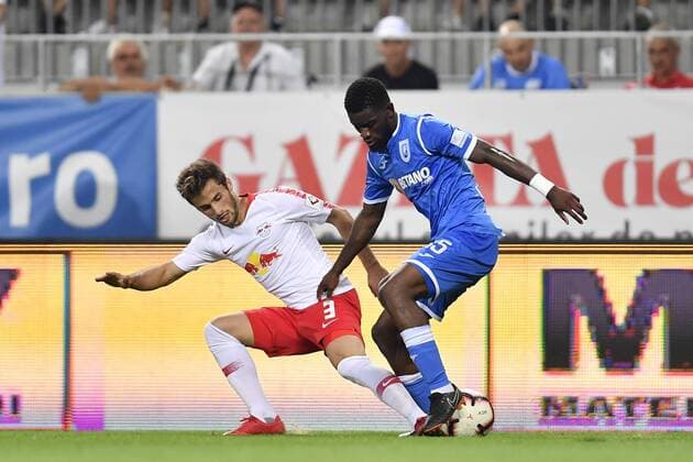 U Craiova 1984 Club Sportiv - RB Leipzig RB Leipzig s Marcelo Saracchi in action during during UEFA Europa League 2018 2019, Third Qualifying Round, 2st leg match between U Craiova 1984 Club Sportiv vs RB Leipzig on Ion Oblemenco Stadium, Craiova Romania, 16 August 2018 Copyright: xAlexxNicodimx