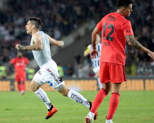 SOCCER - EL, LASK vs Besiktas LINZ,AUSTRIA,16.AUG.18 - SOCCER - UEFA Europa League, LASK Linz vs Besiktas Istanbul. Image shows the rejoicing of Dominik Frieser (LASK). GEPAxpictures xWalterxLuger