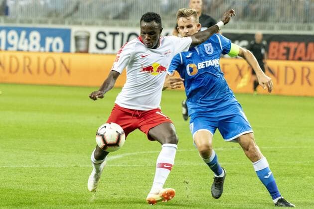 August 16, 2018: Bruma 17 of RB Leipzig during the Soccer, UEFA Europa League qualifications, 3rd round, second leg, game between Universitatea Craiova (ROU) and RB Leipzig (GER) at Ion Oblemenco, Craiova, Romania ROU.  Copyright: xCatalinxSoarex crfcs16082018123654
