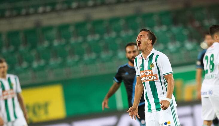 SOCCER - EL quali, Rapid vs Bratislava VIENNA,AUSTRIA,16.AUG.18 - SOCCER - UEFA Europa League qualification, SK Rapid Wien vs Slovan Bratislava. Image shows Thomas Murg (Rapid). Keywords: Wien Energie. GEPAxpictures xPhilippxBrem