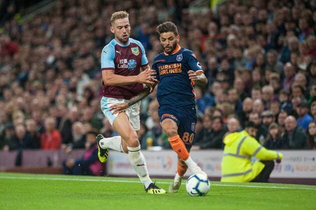 Burnley v Istanbul Basaksehir F.K. UEFA Europa League Junior Caicara of Istanbul Basaksehir holds off Charlie Taylor of Burnley during the UEFA Europa League match at Turf Moor, Burnley Content Not Available For UK Newspapers Copyright: xMattxWilkinsonx FIL-12169-0039