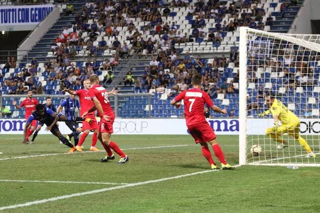 Fußball, EL Quali, Atalanta Bergamo - Hapoel Haifa Photo LaPresse Moro Francesco august 16-2018 reggio emilia (Italy) Atalanta vs Hapoel Haifa - third qualifying round Uefa Europa League 2018-2019 - Mapei stadium Reggio Emilia Soccer in the pic: Zapata goal 1-0  Copyright: xMoroxFrancesco LaPresse LaPressex