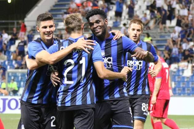 Photo LaPresse Moro Francesco august 16-2018 reggio emilia (Italy) Atalanta vs Hapoel Haifa - third qualifying round Uefa Europa League 2018-2019 - Mapei stadium Reggio Emilia Soccer in the pic: Zapata celebrates after scoring goal 1-0  Copyright: xMoroxFrancesco LaPresse LaPressex