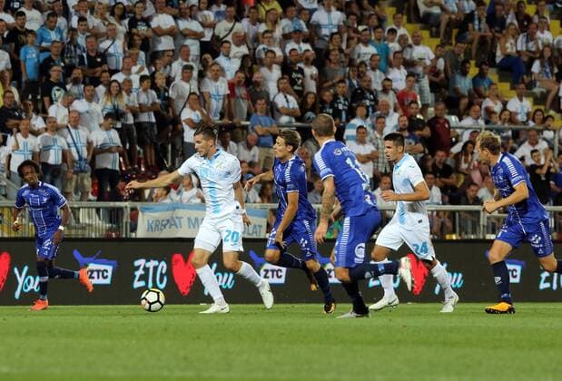 Fußball, EL Quali, HNK Rijeka - Sarpsborg 08 FF Second leg of the 3rd UEFA Champions League preliminary, between HNK Rijeka - Sarpsborg 16.08.2018., Croatia, HNK Rijeka stadium, Rijeka - Second leg of the 3rd UEFA Champions League preliminary, between HNK Rijeka - Sarpsborg. Alexander Gorgon Alexander Gorgon  GoranxKovacic PIXSELL