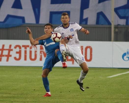 Russian Federation. St. Petersburg. The Petrovsky Stadium. UEFA Europa League, 3 qualifying round, Zenit - Dynamo, 8:1. Player of the football club Zenit Elmir Nabiullin MaksimxKonstantinov 