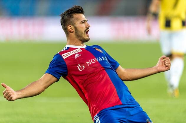 Soccer Europa League 3rd qualifying round 18 19 FC Basel 1893 Vitesse Arnhem 16 08 2018 Albian Ajeti FCB 22 at the Europa League qualifying round 3 Match between FC Basel 1893 and Vitesse Arnhem on Thursday 16 August 2018 at St Jakob Park in Basel xGRGx