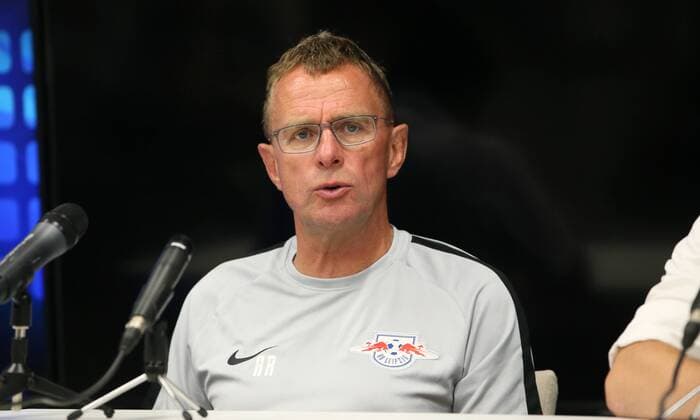 Craiova RB Leipzig Soccer Euro League Qualifiers Craiova 16 08 2018 Stadionul Ion Oblemenco Soccer UEFA Euro League Qualification 3 Round 2nd leg CS Universitatea Craiova vs RB Leipzig 1 1 0 1 Pictured head coach Ralf Rangnick RB Leipzig after the game in the press conference