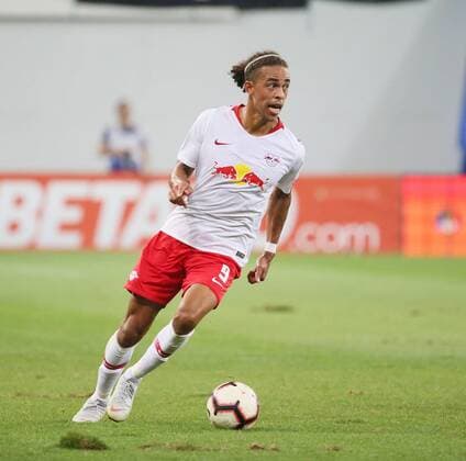 Craiova RB Leipzig Soccer Euro League Qualifiers Craiova 16 08 2018 Stadionul Ion Oblemenco Soccer UEFA Euro League Qualification 3 Round 2nd leg CS Universitatea Craiova vs RB Leipzig 1 1 0 1 Pictured here is Yussuf Poulsen 9 RB Leipzig