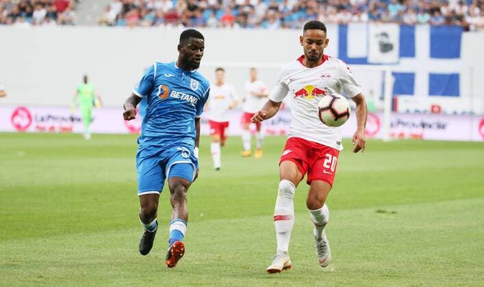 Craiova RB Leipzig Soccer Euro League Qualifiers Craiova 16 08 2018 Stadionul Ion Oblemenco Soccer UEFA Euro League Qualification 3 Round 2nd Leg CS Universitatea Craiova vs RB Leipzig 1 1 0 1 Left