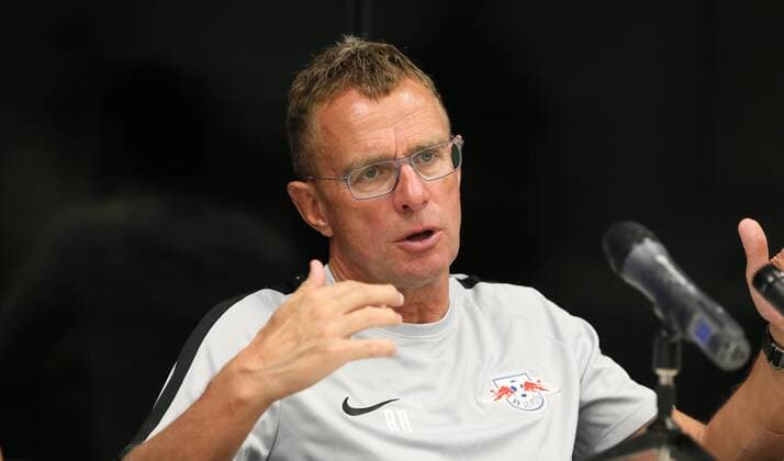 Craiova RB Leipzig Soccer Euro League Qualifiers Craiova 16 08 2018 Stadionul Ion Oblemenco Soccer UEFA Euro League Qualification 3 Round 2nd leg CS Universitatea Craiova vs RB Leipzig 1 1 0 1 Pictured head coach Ralf Rangnick RB Leipzig after the game in the press conference