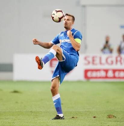 Craiova RB Leipzig Soccer Euro League Qualifiers Craiova 16 08 2018 Stadionul Ion Oblemenco Soccer UEFA Euro League Qualification 3 Round Second Leg CS Universitatea Craiova vs RB Leipzig 1 1 0 1 Pictured