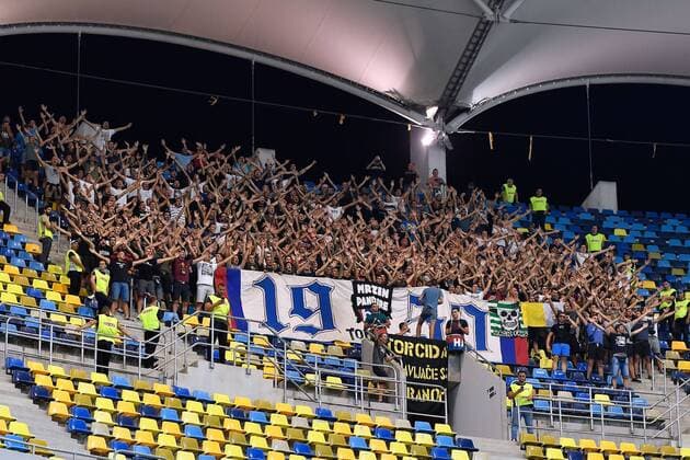 16.08.2018 Bucharest(Romania) FCSB-HNK Hajduk Split 3rd leg qualify for Europa League men s football HNK Hajduk fans Torcida Split :Stringer 