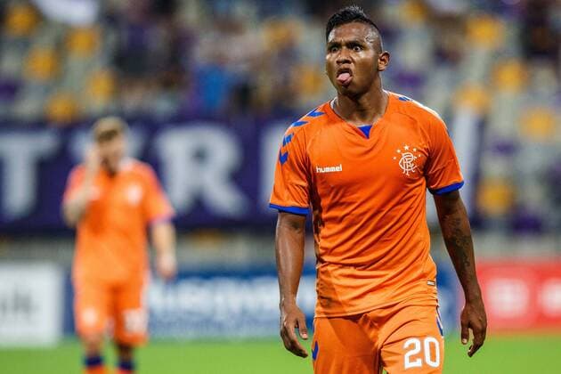 16 08 2018 Ljudski Vrt Maribor SLO UEFA EL NK Maribor vs Glasgow Rangers Qualification 3 Round return image Alfredo Morelos of FC Rangers during the UEFA Europa League qualifier 3rd round 2nd Leg match between LASK and Glasgow Rangers at the Ljudski Vrt in Maribor Slovenia on 2018 08 16 Maribor  EX_SPIDA