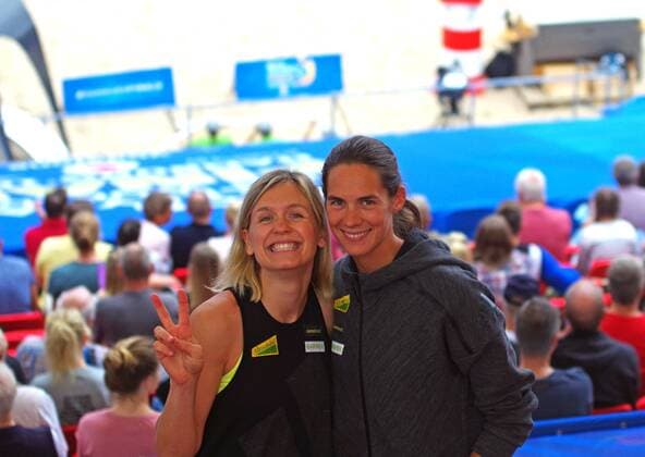 Beachvolleyball FIVB World Tour Finals Hamburg 2018 On Stippviste in the Rothenbaumstadion Laura Ludwig l and Kira Walkenhorst