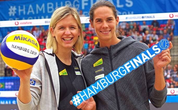 Beachvolleyball FIVB World Tour Finals Hamburg 2018 Laura Ludwig and Kira Walkenhorst on Stippviste at Rothenbaum in Hamburg
