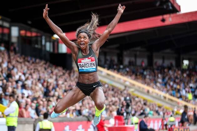 Sport Themen der Woche KW33 Sport Bilder des Tages 18th August 2018, Alexander Stadium, Birmingham, England; Diamond League Muller Grand Prix; Caterine Ibarguen (COL) competes in the Women s Long Jump  ActionPlus12056459 StevexFeeney