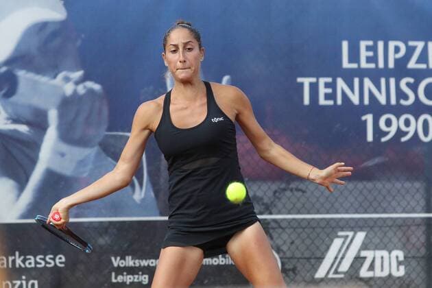 ITF Tennis Leipzig Open 2018 Final Doubles Petra KREJSOVA CZ Jesika MALECKOVA CZ vs. Cristina DINU ROU in the picture Gana POZNIKHIRENKO UKR Final Doubles Final Doubles of the ITF Tennis Tournament Leipzig Open 2018 on 18 08 2018 at the Leipzig Tennis Club LTC Nordanlage xjkx