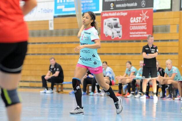 Delaila Amega TusSies Metzingen 5 TusSies Metzingen Handball league match Preparation Tournament 18 08 2018 Photo TBaur Eibner TusSies Metzingen vs. Debreceni Vasutas Sport Club Metzingen Copyright: xEIBNER TobiasxBaurx EP_TBR