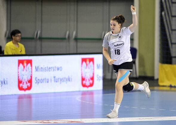 2018.08.18 Kielce Pilka reczna Mlodziezowe Mistrzostwa Swiata w Pilce Recznej Kobiet do lat 18 Hiszpania - Niemcy N z Lea Neubrander Foto Rafal Rusek PressFocus 2018.08.18 Kielce Handball IHF Youth U18 Womens World Championship WM Weltmeisterschaft 2018 Spain - Germany Lea Neubrander Credit: Rafal Rusek PressFocus NEWSPIX.PL --- Newspix.pl  20180818PF_RR019