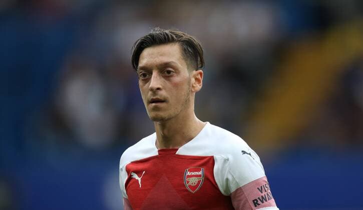 Mesut Ozil (A) at the Chelsea v Arsenal English Premier League game, at Stamford Bridge, London, on August 18, 2018. **THIS PICTURE IS FOR EDITORIAL USE ONLY** 