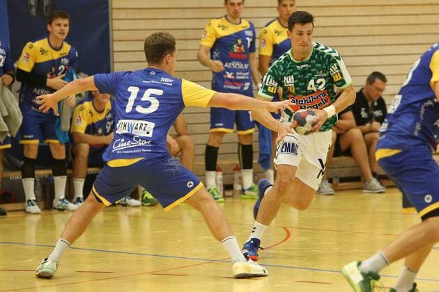 Paul Kaletsch HSG Constance Nemanja Zelenovic FA Goeppingen DHB Cup First Round Tournament Fresh On Goeppingen HSG Constance Germany Weilheim Lindachsporthalle 20180818 DHB Cup First Round Tournament Frisch On Goeppingen HSG Konstanz Weilheim Copyright: xBW-Fotox Eibner-Pressefotox EP_bwf