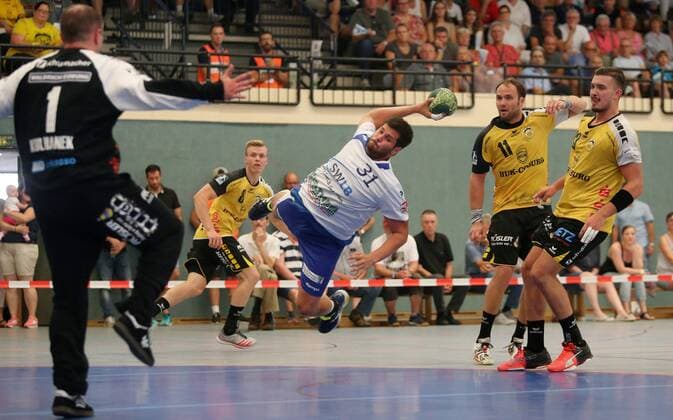 BAU 18 08 2018 Kornwestheim Handball SV Salamander Kornwestheim vs HSC 2000 Coburg Nico Hiller Kornwestheim Mitte