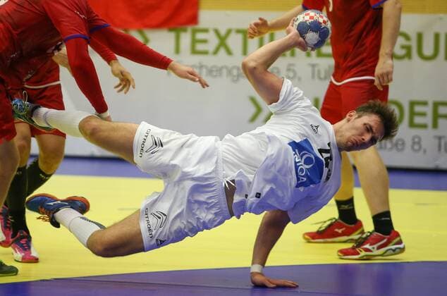 HANDBALL - EURO 2018, AUT vs CZE TULLN,AUSTRIA,19.AUG.18 - HANDBALL - EHF European Championship EM Europameisterschaft U18, international match Länderspiel AUT vs CZE, final. Image shows Marko Katic (AUT). GEPAxpictures xMarioxKneisl