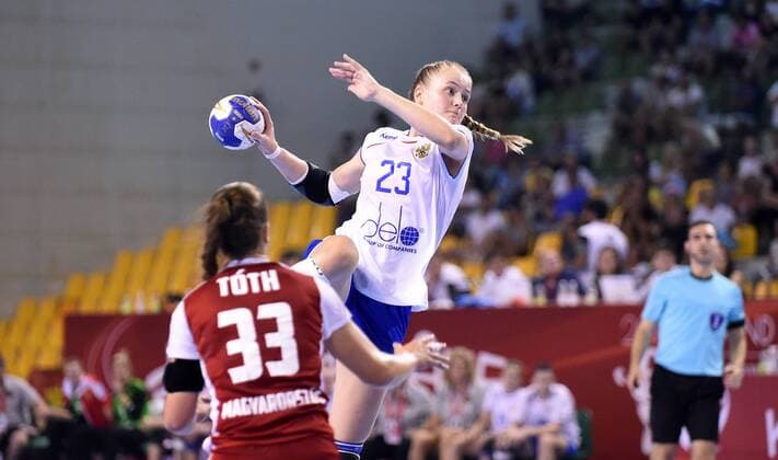 2018.08.19 Kielce Pilka reczna Mlodziezowe Mistrzostwa Swiata w Pilce Recznej Kobiet do lat 18 Final Wegry - Rosja N z Mikhaylichenko Elena Foto Lukasz Sobala Press Focus 2018.08.19 Kielce Handball IHF Youth U18 Womens World Final Hungary - Russia Mikhaylichenko Elena Credit: Lukasz Sobala Press Focus NEWSPIX.PL --- Newspix.pl  20180819PF_LS426