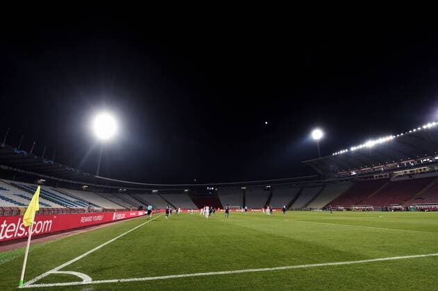 SOCCER - CL quali, Belgrade vs RBS BELGRADE,SERBIA,21.AUG.18 - SOCCER - UEFA Champions League qualification play-off, FC Red Star Belgrade vs Red Bull Salzburg. Image shows an overview of the stadium Rajko Mitic. GEPAxpictures xFlorianxErtl