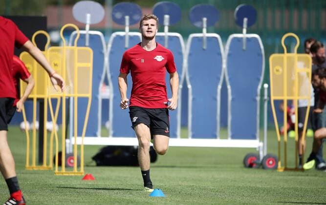 RB Leipzig Training Football Leipzig 22 08 2018 Red Bull Academy Football Rasenballsport Leipzig Training in front of the away game in the Euroleague with Sorja Luhansk Pictured