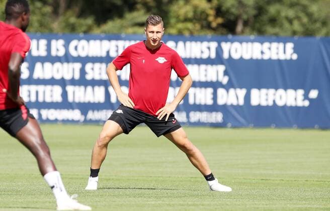 RB Leipzig Training Football Leipzig 22 08 2018 Red Bull Academy Football Rasenballsport Leipzig Training before the away game in the Euroleague at Sorja Luhansk Pictured