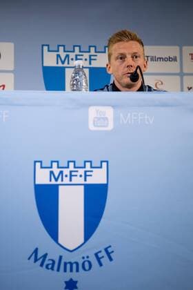 180822 Anders Christiansen of Malmö FF during a practice and press conference ahead of the UEFA Europe League qualifying match between Malmö FF and Midtjylland on August 22, 2018 in Malmö Photo Ludvig Thunman BILDBYR N code LT 35524  Copyright: LUDVIGxTHUNMAN BB180822LT017