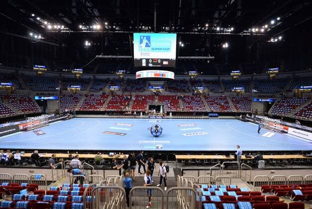 Handball Pixum Super Cup SG Flensburg Handewitt Rhein Neckar Löwen on 22 08 2018 at the ISS Dome in Düsseldorf The ISS Dome before SPielbeginn xTTx