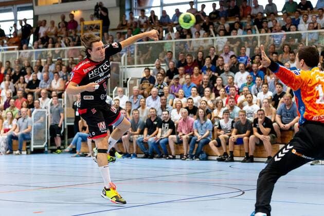 22 08 2018 Handball 1 Bundesliga DKB HBL Season 2018 2019 Friendly Match HC Erlangen HCE KS Vive Kielce ThHa Johannes Sellin 5 HC Erlangen HCE Filip Ivic 16 Vive Kielce