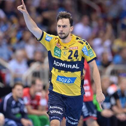 Handball Pixum Super Cup SG Flensburg Handewitt Rhein Neckar Löwen on 22 08 2018 at the ISS Dome in Dusseldorf Patrick Goretzki Rhein Neckar Löwen xTTx