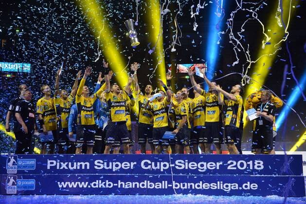 Handball Pixum Super Cup SG Flensburg Handewitt Rhein Neckar Löwen on 22.08.2018 at the ISS Dome in Düsseldorf Winner Pixum Super Cup 2018 Rhein Neckar Löwen xTTx