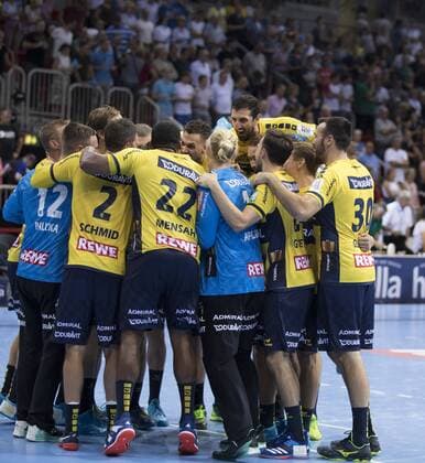 Pixum Super Cup in Dusseldorf 22 8 2018 Pixum Super Cup in Dusseldorf 22 8 2018 SG Flensburg Handewitt vs Rhein Neckar Löwen Final cheering Rhein Neckar Löwen