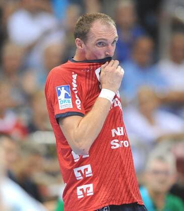 PIXUM Supercup 2018 in Dusseldorf SG Flensburg Handwitt Rhein Neckar Lions 22 08 2018 Holger Glandorf Flensburg Handewitt disappointed HM