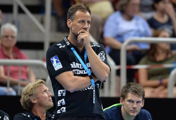 Handball Pixum Super Cup SG Flensburg Handewitt Rhein Neckar Löwen on 22 08 2018 at the ISS Dome in Dusseldorf Maik Machulla Head coach Flensburg xTTx