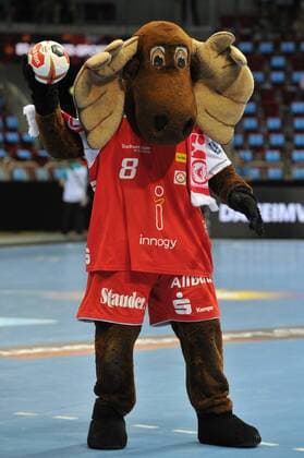 Handball Pixum Super Cup SG Flensburg Handewitt Rhein Neckar Löwen on 22 08 2018 at the ISS Dome in Dusseldorf Elmar Mascot TUSEM Essen xTTx