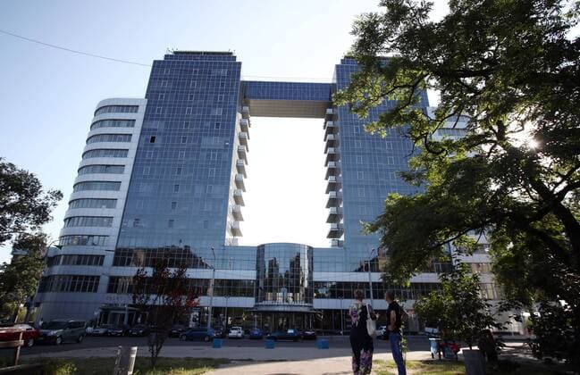RB Leipzig in Zaporozhye Football Euro League Qualifiers Zaporozhye Ukraine 22 08 2018 The Euro League qualifier Sorja Luhansk UKR vs. RB Leipzig GER will take place in Zaporozhye tomorrow. In the picture Khotisa Palace Teamhotel of RB Leipzig