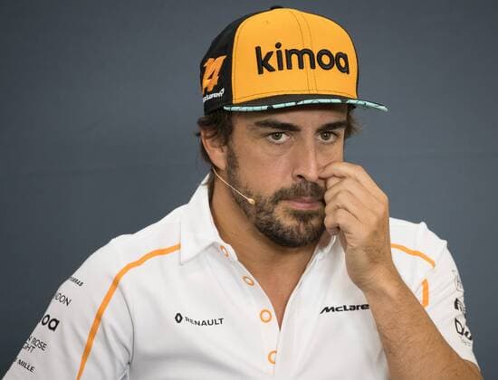 McLaren s Spanish driver Fernando Alonso pictured during a press conference PK Pressekonferenz part of preparations ahead of the Spa-Francorchamps Formula One Grand Prix of Belgium race, in Spa-Francorchamps, Thursday 23 August 2018. BENOITxDOPPAGNE  x05411524x