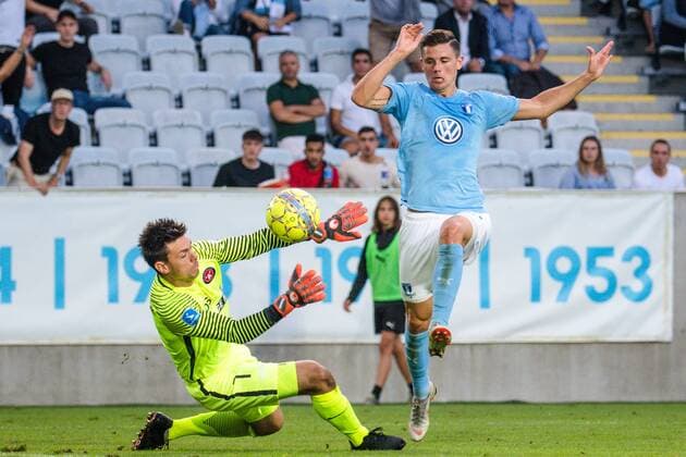 180823 Marcus Antonsson or Malmö FF during the UEFA Europa League qualifying match between Malmö FF and Midtjylland on August 23, 2018 in Malmö Photo Ludvig Thunman BILDBYR N code LT 35525  Copyright: LUDVIGxTHUNMAN BB180823LT031